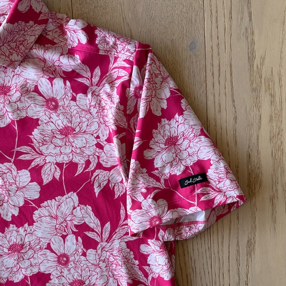 Bad Birdie Pink and White Floral Polo - Picture 3 of 3